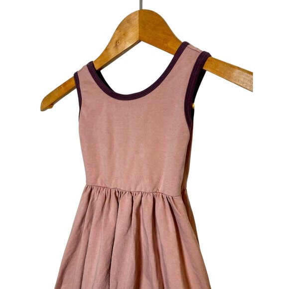Girlhood Cotton Ruffle Hem Twirl Dress Pink Mauve Tank Style Size 5 - Picture 3 of 9